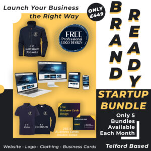 Brand Ready Startup Bundle Telford including website, logo, uniform and business cards for £449